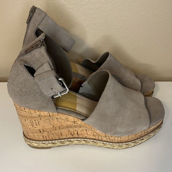 Dolce Vita Straw Otto Suede Ankle Strap Platform Wedge Espadrilles Sandal 9.5 - Picture 5 of 12